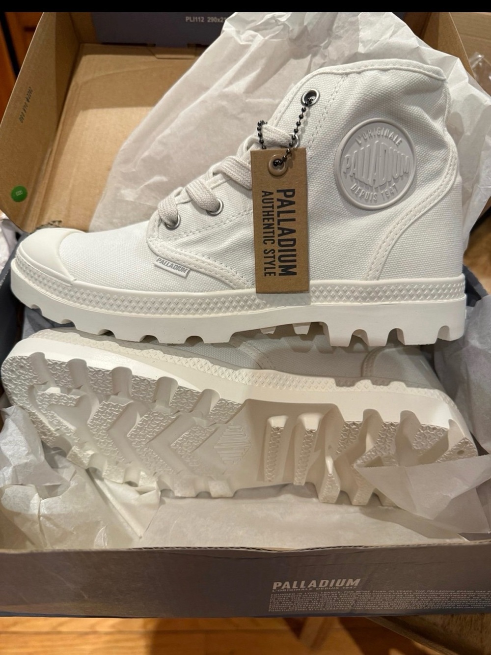 Palladium White Canvas High-Top Lug Boots